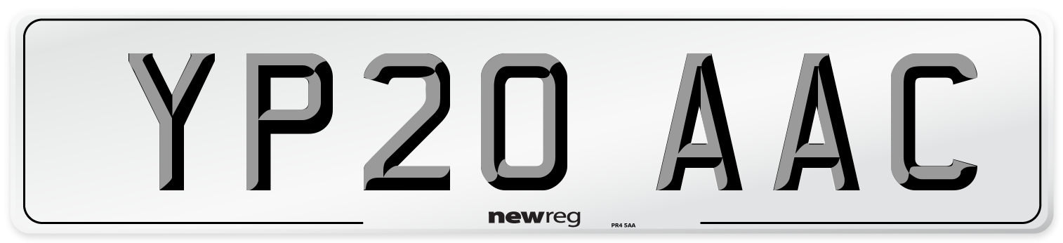 YP20 AAC Number Plate from New Reg